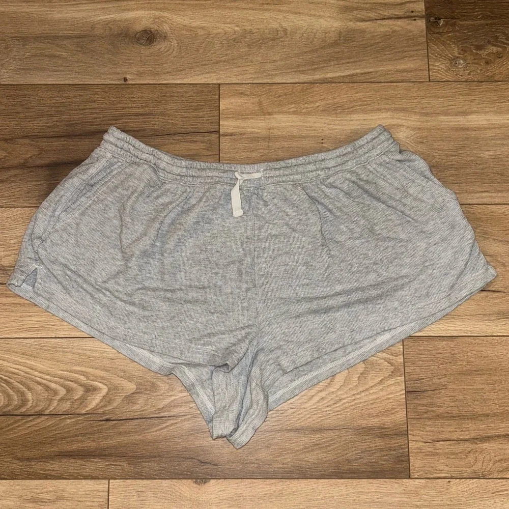 Aerie Keep It 100 Terry Shorts in Light Gray
